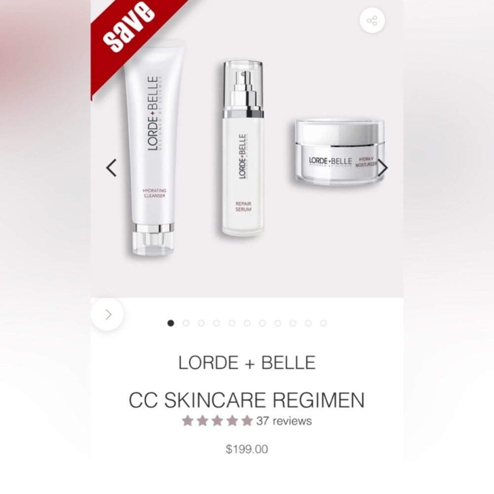 Lorde + Belle CC Skincare Regimen Set $199 Retail Boxed Set New